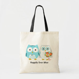 Tote Bag Les hiboux se marient - Jeune mariée et jeune mari