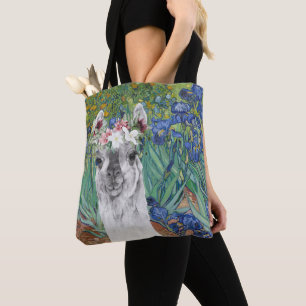 Tote Bag Les iris et la lama fantaisie de Van Gogh