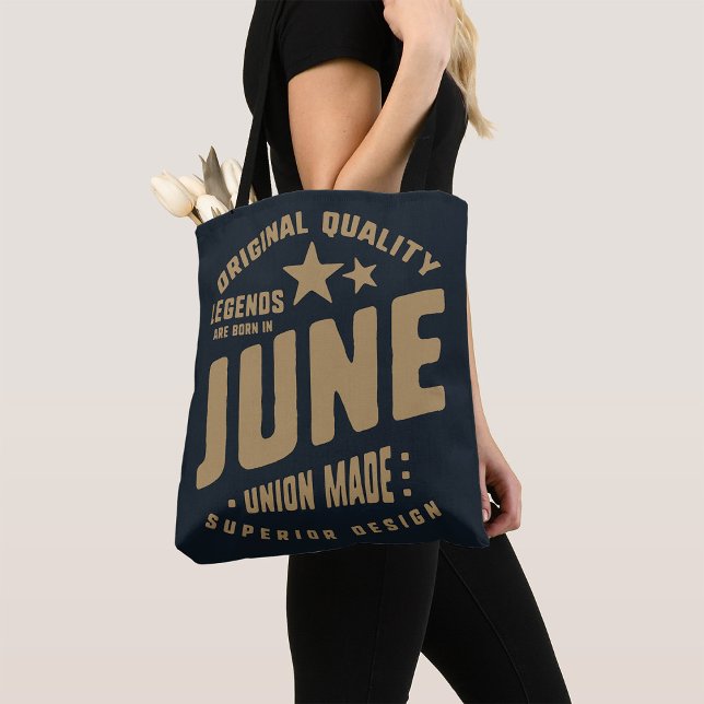 Tote Bag Les légendes naissent en juin Qualité originale (Créateur téléchargé)