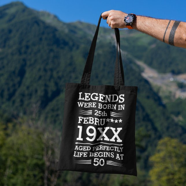 Tote Bag Les légendes personnalisées sont nées à la date Mo (Créateur téléchargé)
