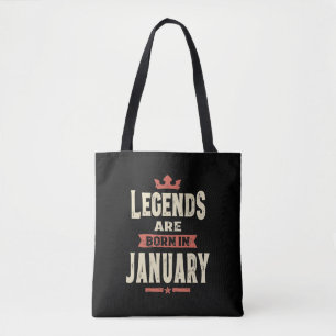 Tote Bag Les légendes sont nées en janvier - janvier Annive