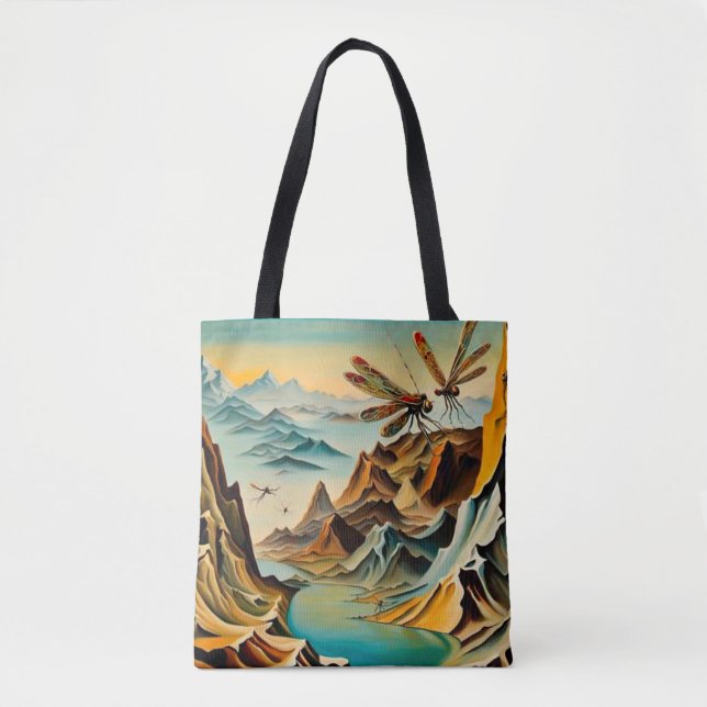 Tote Bag Les libellules au-dessus du paysage préhistorique (Devant)