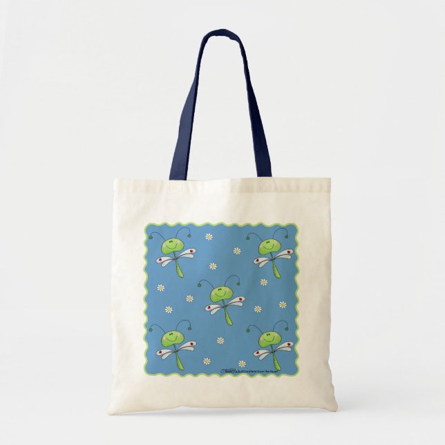Tote Bag Les libellules et les marguerites (Devant)