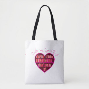 Tote Bag "Les livres sont beaux" bibliothèque en forme de 