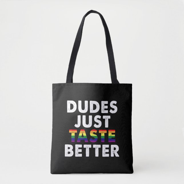 Tote Bag Les mecs Goûtent une meilleure idée de cadeau Gay  (Devant)