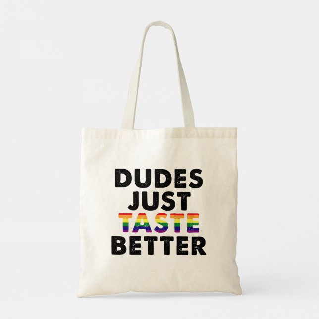 Tote Bag Les mecs Goûtent une meilleure idée de cadeau Gay  (Dos)