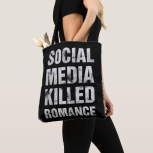 Tote Bag Les médias sociaux ont tué la romance