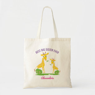 Tote Bag Les meilleures filles de grande soeur de girafe