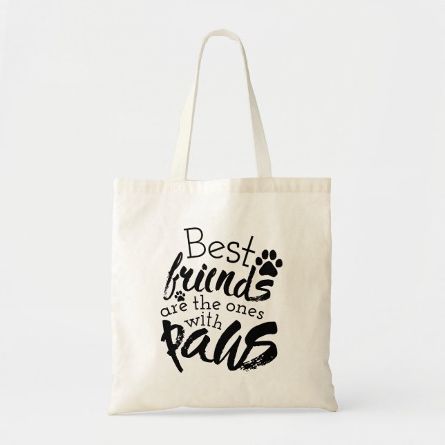 Tote Bag Les meilleurs amis ont des pattes chien compagnon  (Devant)