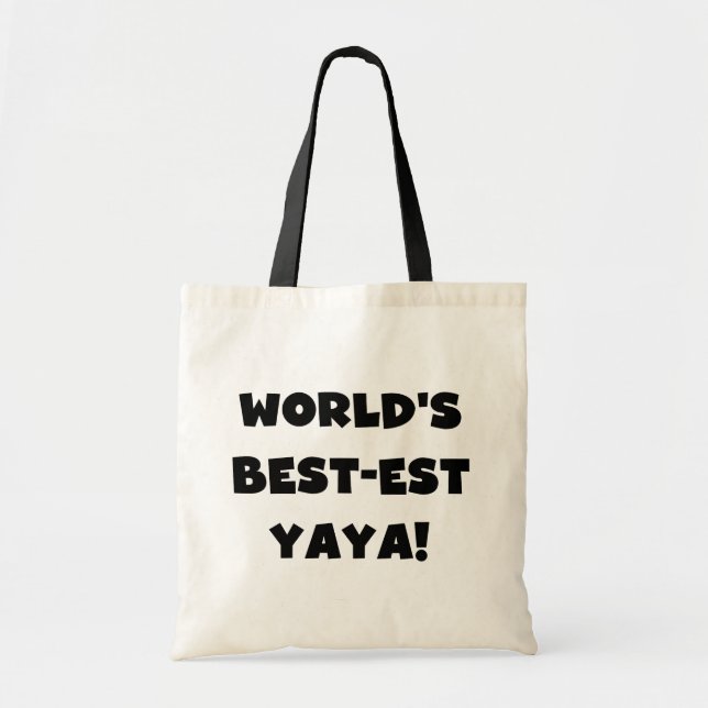 Tote Bag Les meilleurs cadeaux Yaya du monde de Black Text (Devant)