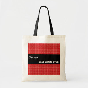 Tote Bag Les meilleurs grammes de carrés rouges nommés