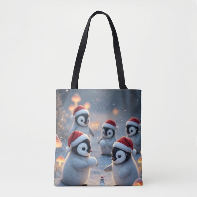 Tote Bag Les merveilles hivernales des Pingouins (Devant)