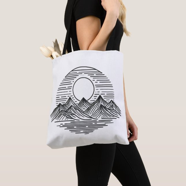 Tote Bag les montagnes et le soleil (De près)