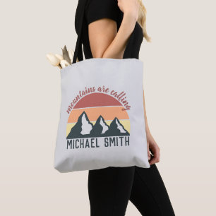Tote Bag Les montagnes pastel vintages appellent le monogra