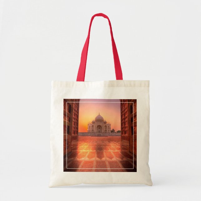 Tote Bag Les monuments | Taj Mahal, Inde au coucher du sole (Devant)