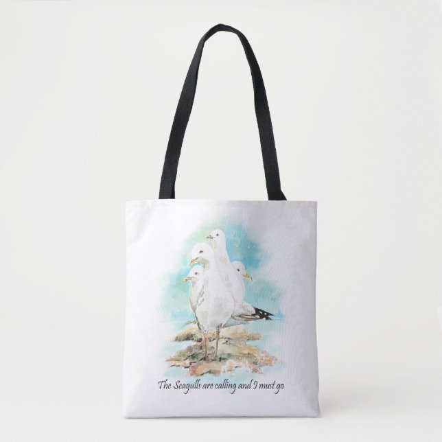 Tote Bag Les mouettes appellent et je dois y aller (Devant)