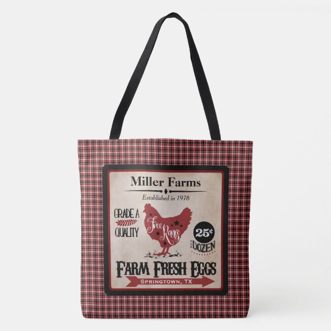 Tote Bag Les oeufs frais de ferme ont personnalisé (Devant)