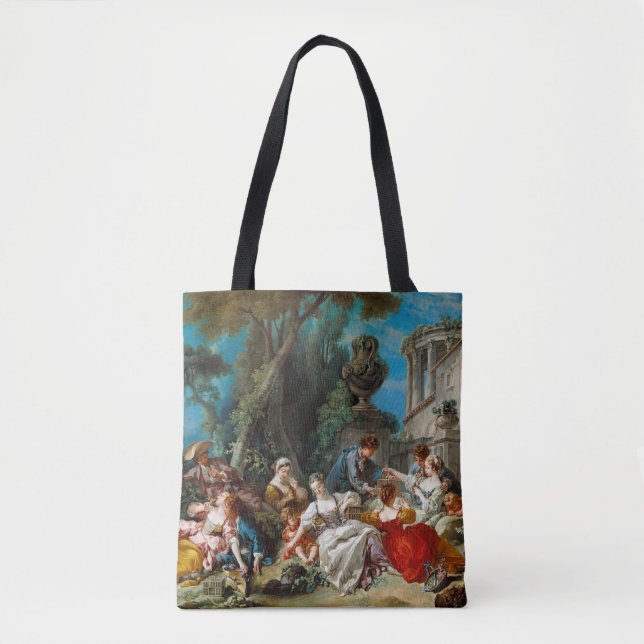 Tote Bag Les Oiseleurs par François Boucher (Devant)