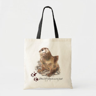 Tote Bag Les Otters ont laissé des empreintes sur mon coeur