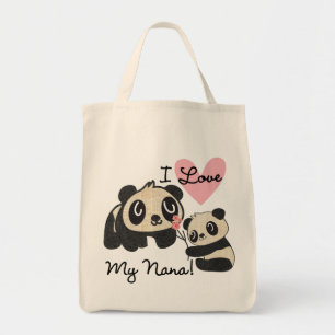 Tote Bag Les pandas I aiment ma Nana