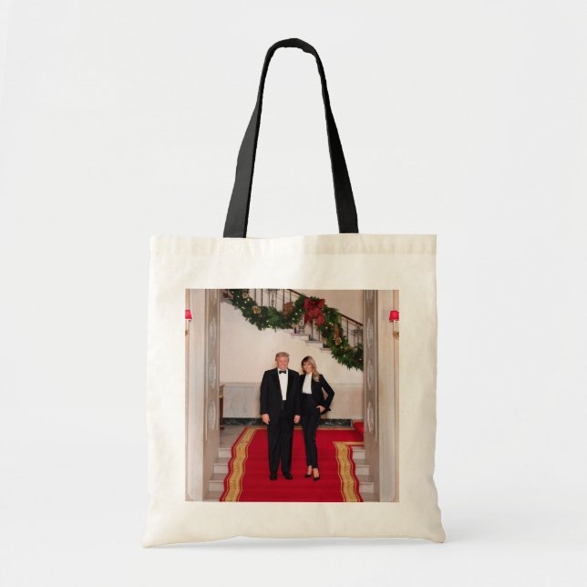 Tote Bag Les pas de Noël Président Donald Trump & Melania (Devant)