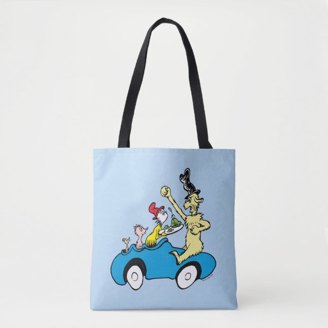 Tote Bag Les personnages de Dr. Seuss dans les oeufs verts  (Devant)