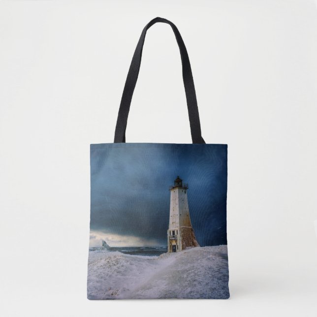 Tote Bag Les phares | Frankfort Lighthouse Lake Michigan (Devant)