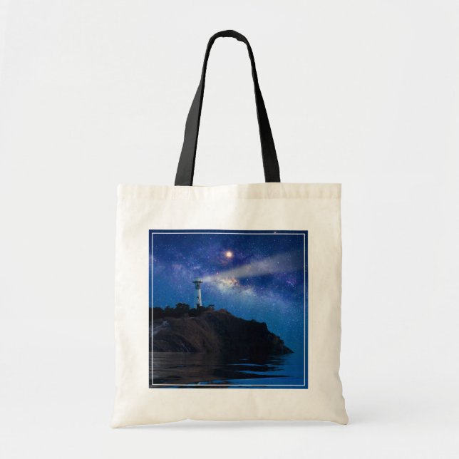 Tote Bag Les phares | Phare de nuit étoilé (Devant)