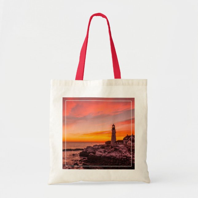 Tote Bag Les phares | Portland Head Cape Elizabeth Maine (Devant)