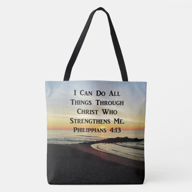 TOTE BAG LES PHILIPPIENS QUI S'ATTAQUENT 4:13 SCRIPTURE VER (Devant)