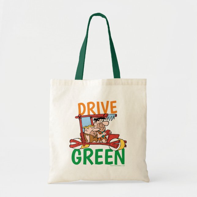 Tote Bag Les Pierrafeu | Fred & Barney - Drive Green (Devant)