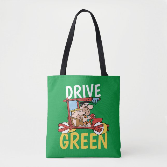 Tote Bag Les Pierrafeu | Fred & Barney - Drive Green (Devant)