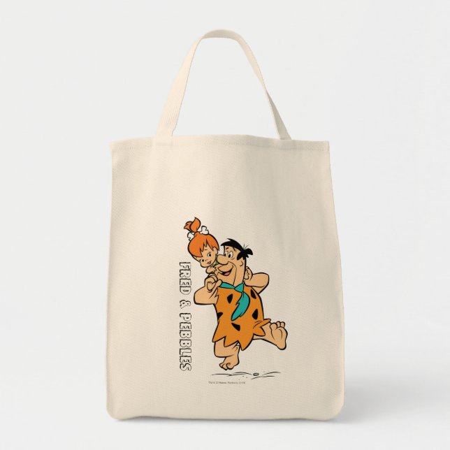 Tote Bag Les Pierrafeu | Fred & Pebbles Flintstone (Devant)