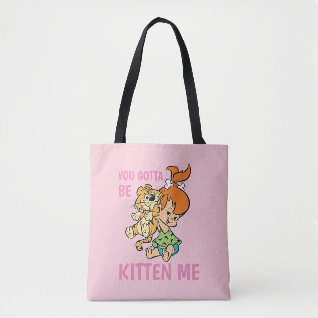 Tote Bag Les Pierrafeu | Galets et son tigre (Devant)