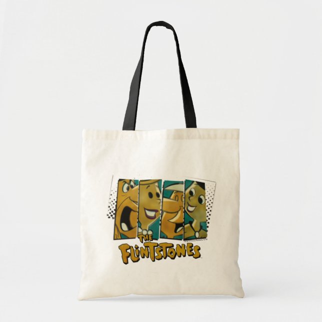 Tote Bag Les Pierrafeu | Panneaux de caractères Retro Comic (Devant)