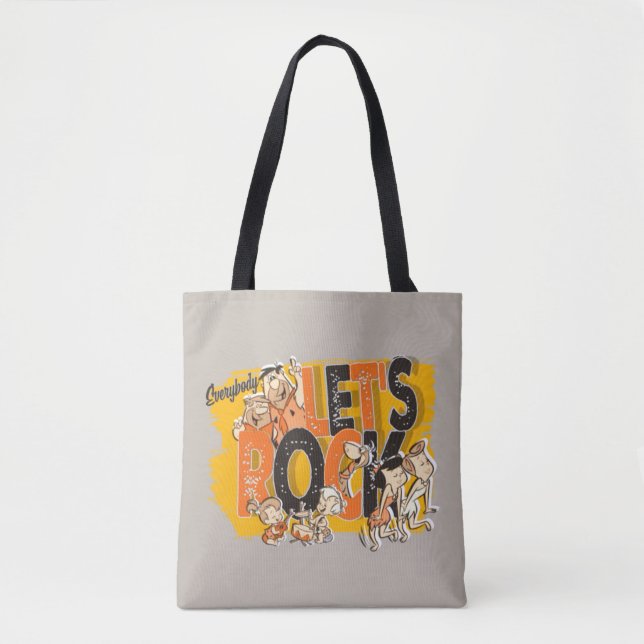 Tote Bag Les Pierrafeu | Tout le monde Rock (Devant)