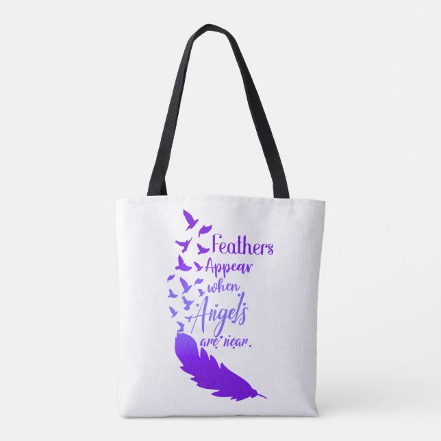 Tote Bag Les plumes apparaissent lorsque les anges sont pro (Dos)