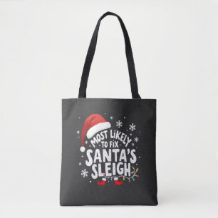 Tote Bag Les plus susceptibles de réparer Père Noël Sleigh