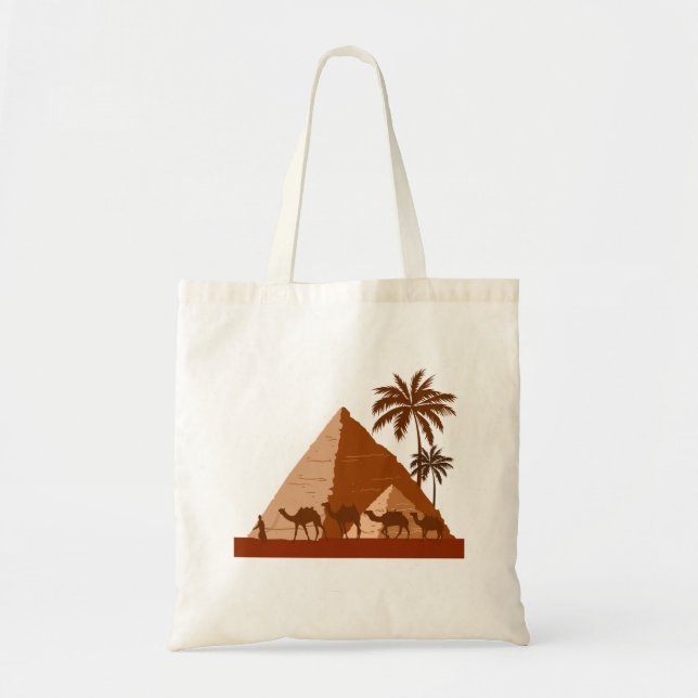 Tote Bag Les pyramides égyptiennes viennent et visitent l'E (Devant)