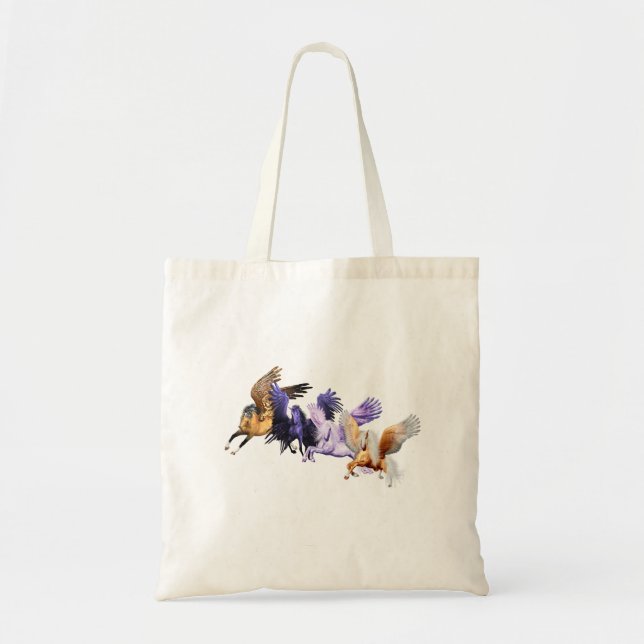 Tote Bag Les quatre Pegasi Flying Horses Pegasus Stallions (Devant)