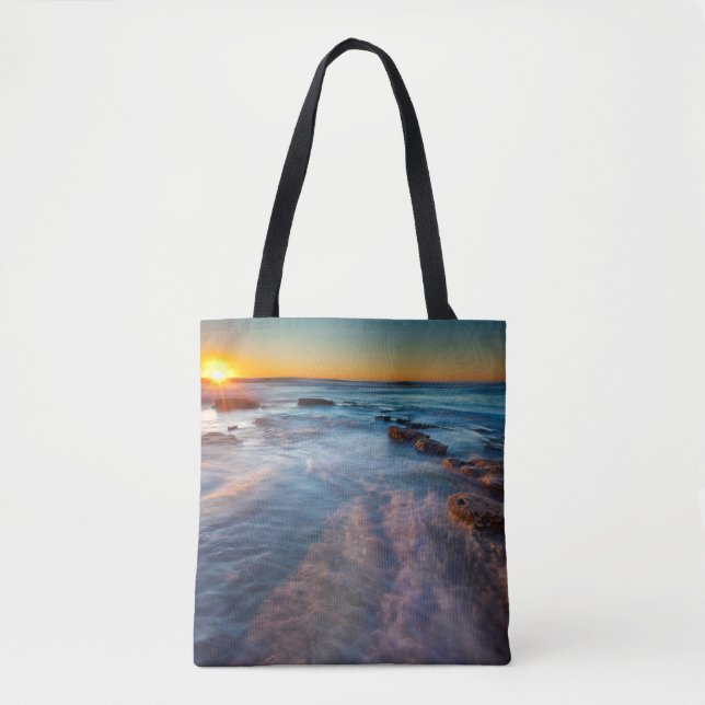 Tote Bag Les rayons du soleil illuminent l'océan Pacifique (Devant)