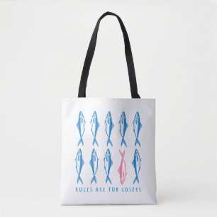 Tote Bag "Les règles sont pour les perdants" Funny Boho Coa