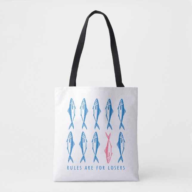 Tote Bag "Les règles sont pour les perdants" Funny Boho Coa (Devant)