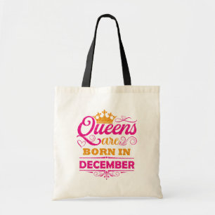 Tote Bag Les Reines Naissent En Décembre Faux Glitter Anniv