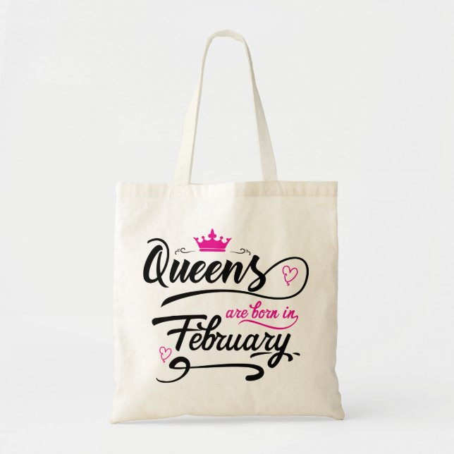 Tote Bag Les Reines Sont Nées En Février (Devant)