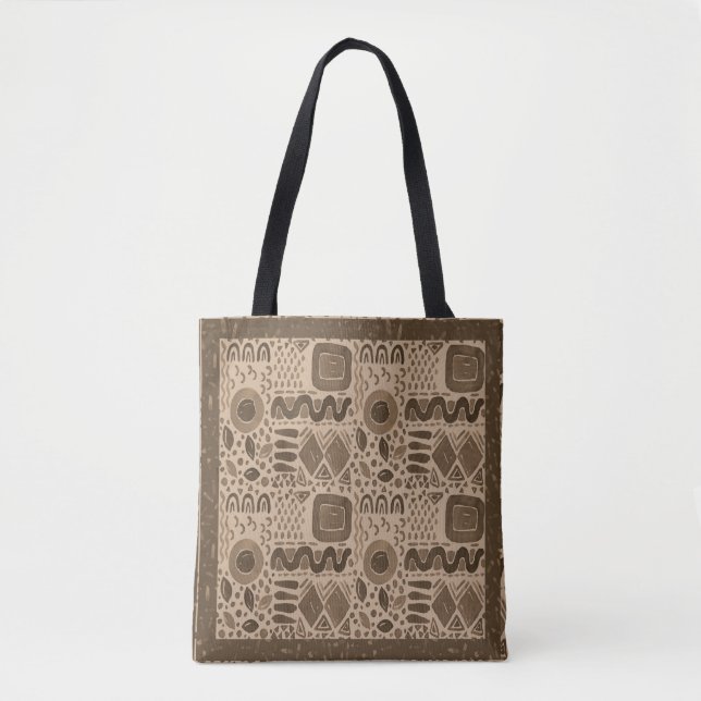 Tote Bag Les rythmes de la Terre - Motif d'Afrique ethnique (Devant)