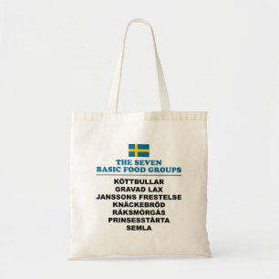 Tote Bag Les sept groupes alimentaires de base Funny suédoi