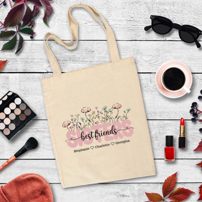 Tote Bag Les soeurs Fleurs sauvages Whimsical sont les meil (Créateur téléchargé)