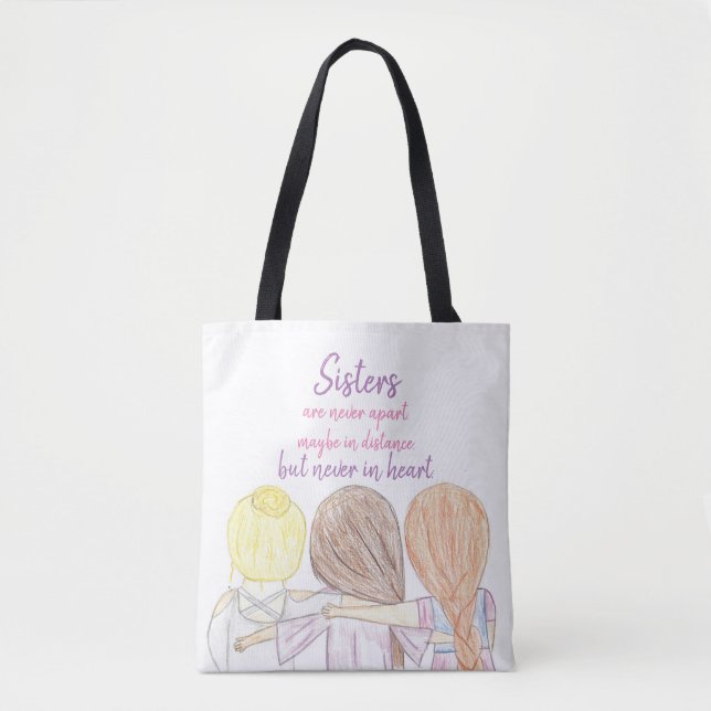 Tote Bag Les soeurs ne sont jamais épaule distante (Devant)