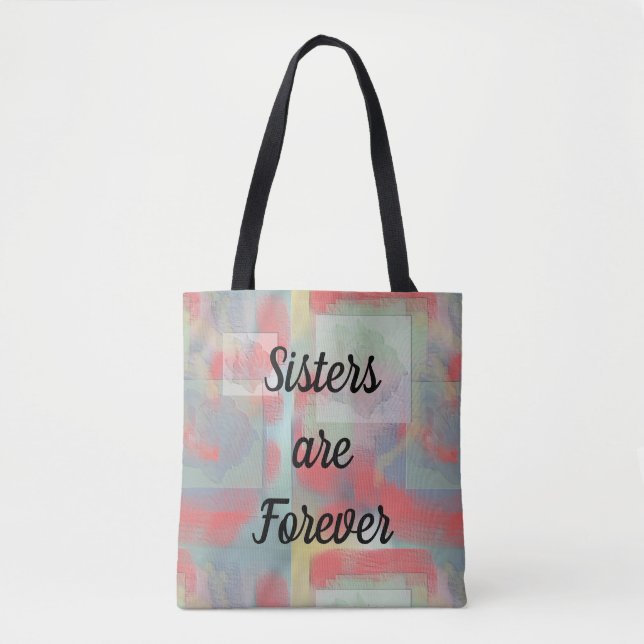 Tote Bag Les soeurs sont pour toujours Pastel Floral Patter (Devant)